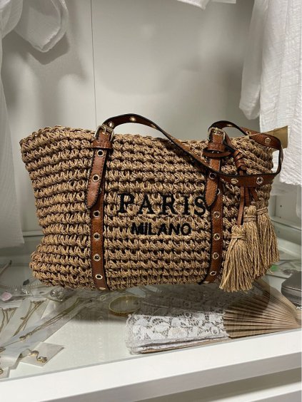Kabelka boho letní dámska (41x25cm) Versoli VER25TOR-PA-52/DU (Velikost ONE SIZE, Barva hnědá světlá)