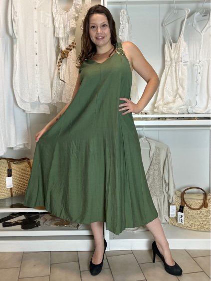 Šaty dlouhé letní na ramínka dámské ETNA (S/M/L ONE SIZE) ITALSKÁ MÓDA IM425473/DR (Velikost S/M/L, Barva Černá)