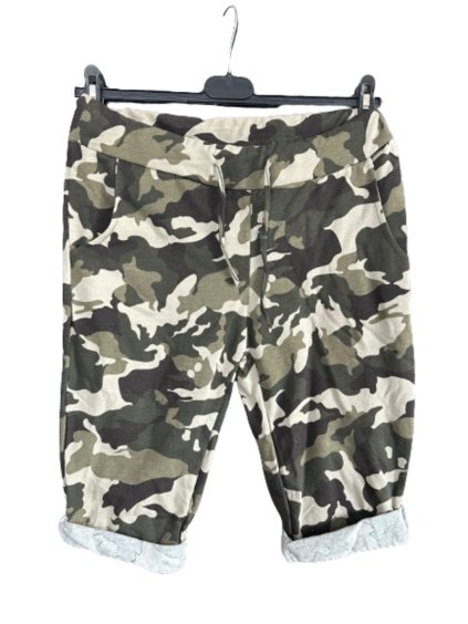 Kraťasy šortky bavlněné dámské (S/M ONE SIZE) ITALSKÁ MÓDA IMD23356/DR (Velikost S/M/L, Barva béžová)