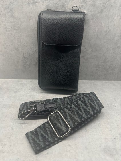 Peněženka s kapsou na mobil dámská (ONE SIZE) TESSRA KABELKY TES25C-11888-1/DUR (Velikost ONE SIZE, Barva Černá)