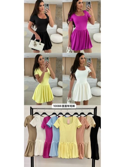 Šaty krátké volnočasové letní krátký rukáv dámské MILANO (S/M/L ONE SIZE) ITALSKÁ MÓDA IMPOC2510088/DUR (Velikost S/M/L, Barva růžová starorůžová)