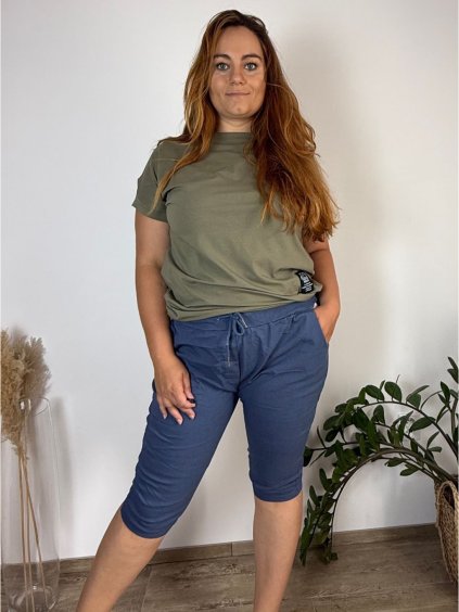 Kraťasy šortky strečové dámské (XL/2XL/3XL ONE SIZE) ITALSKÁ MÓDA IM422549LH