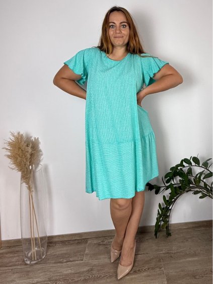 Šaty volnočasové letní oversize proužek krátký rukáv dámské nadrozměr RITA (46/48/50 ONE SIZE) ITALSKÁ MÓDA IM425469/DU (Velikost 46/48/50, Barva bílá)