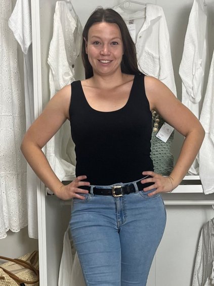 Tílko letní dámské (S/M/L ONE SIZE) ITALSKá MóDA IMM251111/DUR (Velikost S/M/L, Barva Černá)
