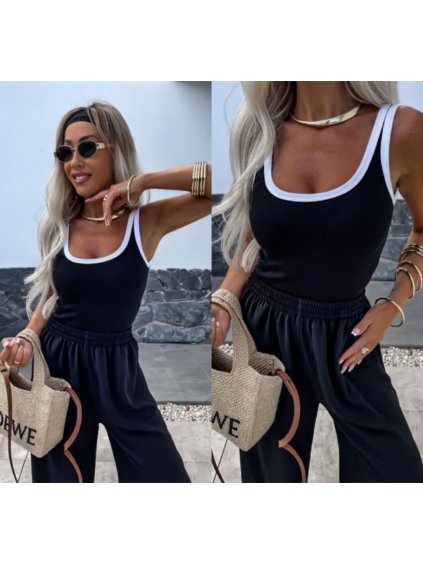 Tilko letní na ramínka dámské (XS/S/M ONE SIZE) ITALSKÁ MÓDA IMM24M20215/DUR (Velikost XS/S/M, Barva Černá)