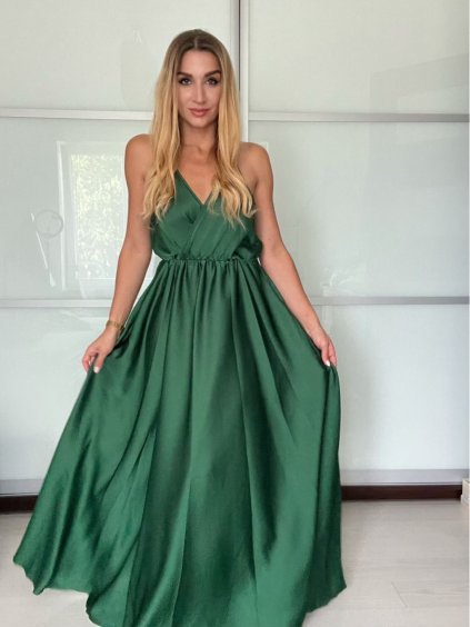 Šaty letní dlouhé na ramínka dámské (S/M ONE SIZE) ITALSKÁ MÓDA IMM209972/DU (Velikost S/M, Barva Černá)