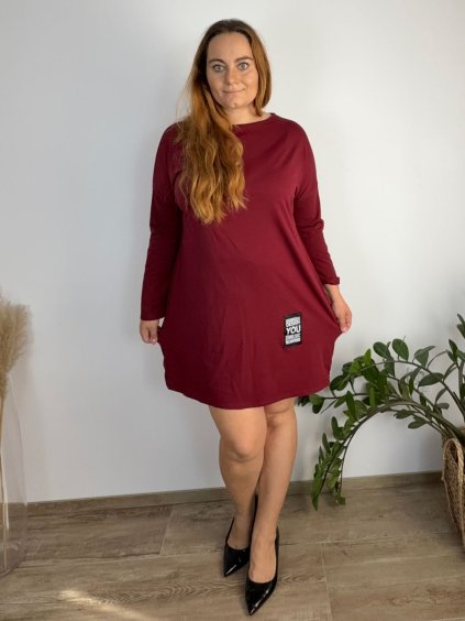 Šaty klasik dlouhý rukáv dámské nadrozměr (54/56/58 ONE SIZE) ITALSKÁ MÓDA IMC25370/DU (Velikost 54/56/58, Barva modrá petrolejová)