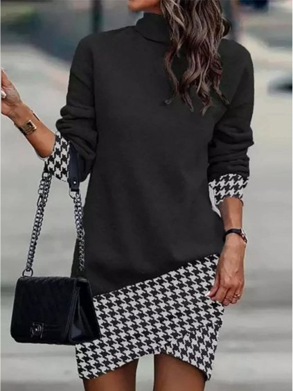 Šaty elegantní dlouhý rukáv dámské (S/M ONE SIZE) ITALSKÁ MÓDA IMD23809