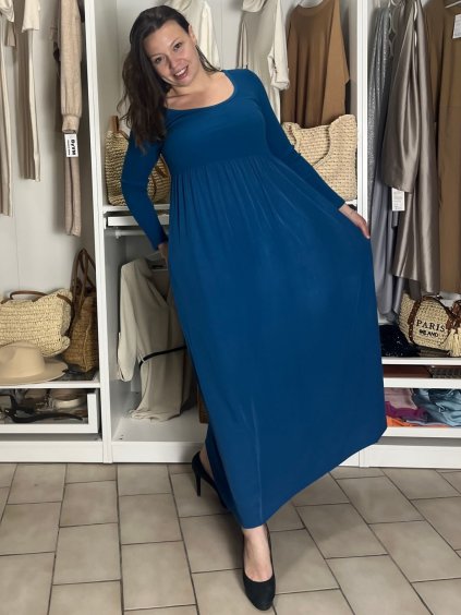 Šaty volnočasové dlouhý rukáv dámské VIVA (S/M/L ONE SIZE) ITALSKÁ MÓDA IMSM2511125/DUR (Velikost S/M/L, Barva béžová)