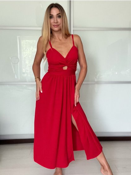 Šaty dlouhé elegantní letní na ramínka dámské DIXIE (S/M/L ONE SIZE) ITALSKÁ MÓDA IMWHD252130/DUR (Velikost S/M/L, Barva Černá)