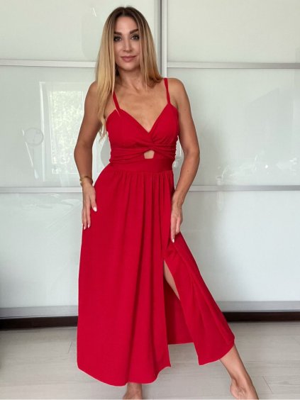 Šaty dlouhé elegantní letní na ramínka dámské DIXIE (S/M/L ONE SIZE) ITALSKÁ MÓDA IMWHD252130/DUR (Velikost S/M/L, Barva Černá)