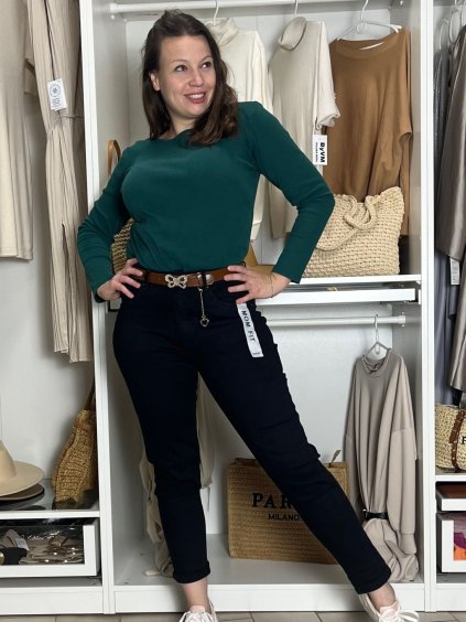 Rifle jeans s páskem  MOM FIT dámske nadrozměr (M-3XL) MOON GIRL MA525KF520-2