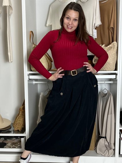 Sukně s páskem manžestrová dámská RAMONA (S/M/L ONE SIZE) ITALSKá MóDA IMSM251154