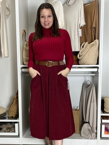 Sukně s páskem manžestrová dámská MONA (S/M/L ONE SIZE) ITALSKá MóDA IMSM251155