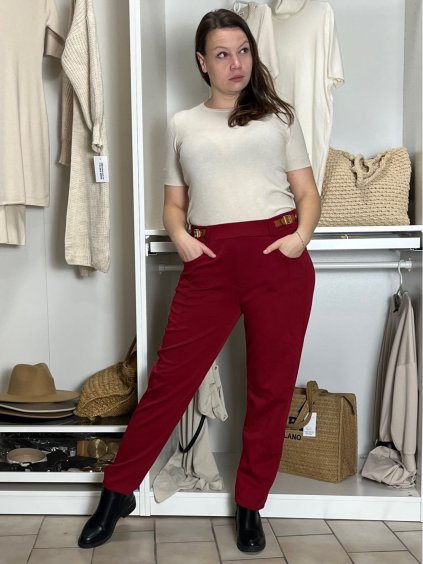 Kalhoty dámské VIKTORY (S/M/L ONE SIZE) ITALSKÁ MÓDA IMD25227/DU (Velikost S/M/L, Barva hnědá)