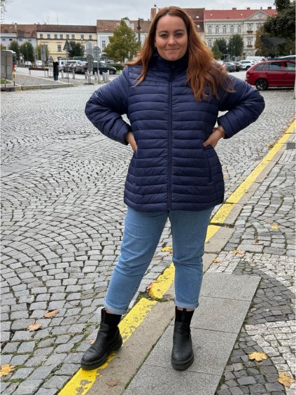 Bunda prošívaná podzimní jarní nadrozměr (54-62) LIBLAND LIB25LD-7473-PLUS/DUR (Velikost 54, Barva modrá)