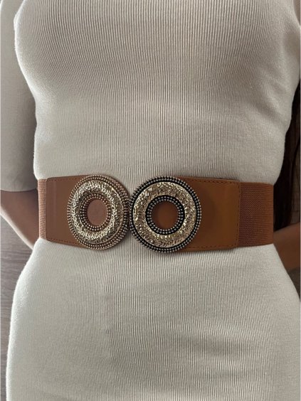 Pásek dámský (ONE SIZE) ITALSKÁ MÓDA IMWS25JPC2021-101/DUR (Velikost ONE SIZE, Barva hnědá)