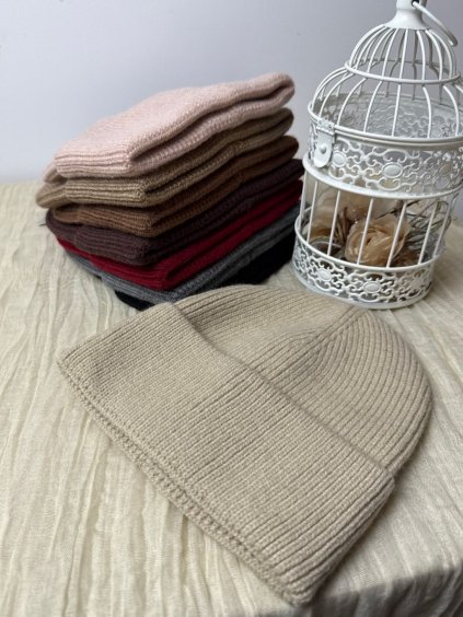 Čepice zimní dámská (ONE SIZE) BEST EMILIE LIS25MZ-538/DUR (Velikost ONE SIZE, Barva béžová)