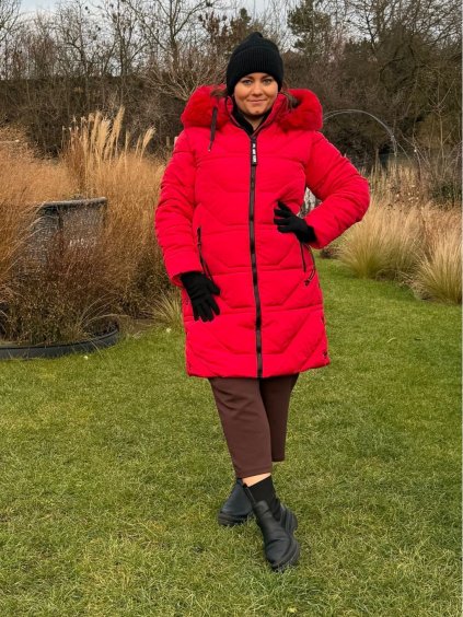 Bunda zimní dámská nadrozměr (3XL-7XL ONE SIZE) SKORP PMW25HH-2405TO/DUR (Velikost 3XL, Barva červená)