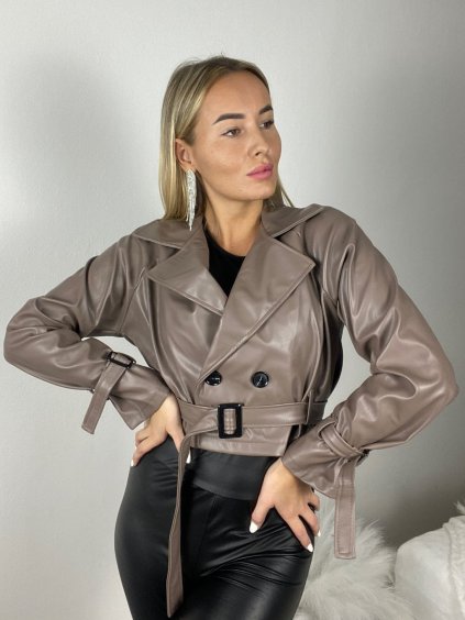 Bunda koženková dlouhý rukáv dámská (S/M/L ONE SIZE) ITALSKÁ MÓDA IMPLU254475/DR (Velikost S/M/L, Barva Černá)