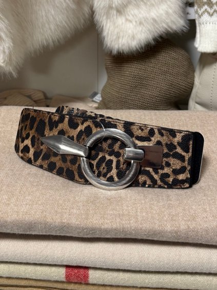 Pásek leopard dámský (ONE SIZE) BEST EMILIE LIS25002/DUR (Velikost ONE SIZE, Barva hnědá leopard)