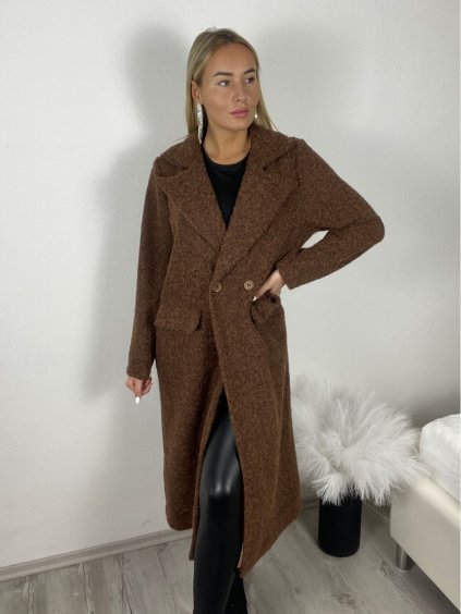 Kabát dlouhý rukáv dámské (S/M/L ONE SIZE) ITALSKÁ MÓDA IMPVN2525996/DUR (Velikost S/M/L, Barva Černá)