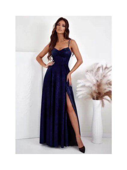 Šaty dlouhé společenské na ramínka dámské GORSET (34-38) POLSKÁ MÓDA PMLAM25001113