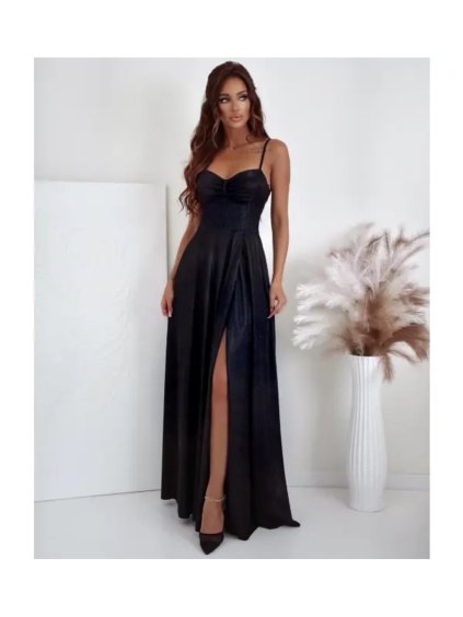 Šaty dlouhé společenské na ramínka dámské GORSET (34-38) POLSKÁ MÓDA PMLAM25001113-1