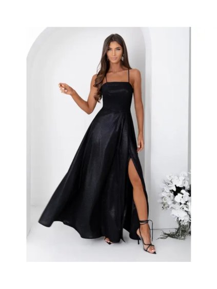 Šaty dlouhé společenské třpytivé na ramínka dámské AURELIA (32-38) POLSKÁ MÓDA PMLAM25011275-1