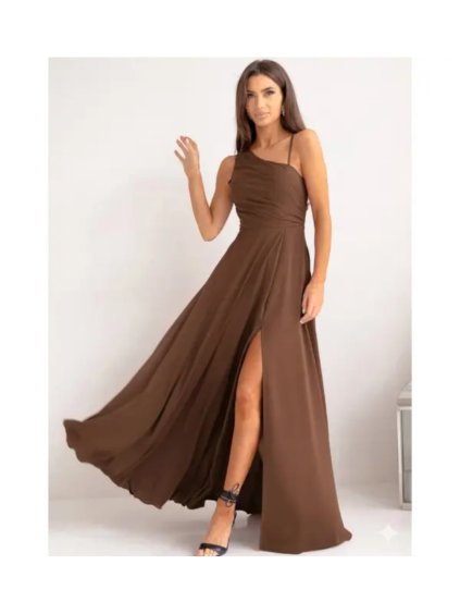 Šaty dlouhé společenské na ramínka dámské nadrozměr MONACO (34-44) POLSKÁ MÓDA PMLAM25001420-1