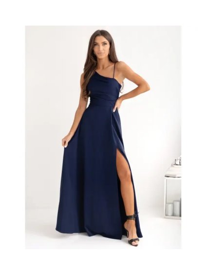 Šaty dlouhé společenské na ramínka dámské MONACO (32-40) POLSKÁ MÓDA PMLAM25001420-4