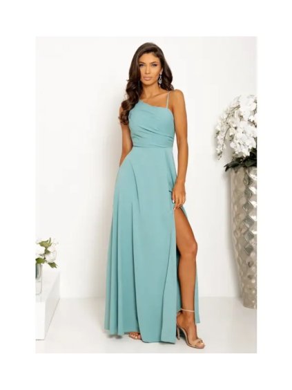 Šaty dlouhé společenské na ramínka dámské MONACO (32-40) POLSKÁ MÓDA PMLAM25001420-10