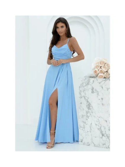 Šaty dlouhé společenské na ramínka dámské VALERIA (34-38) POLSKÁ MÓDA PMLAM25001170-9