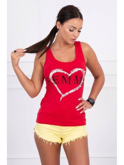 Tílko letní dámské (S/M ONE SIZE) ITALSKÁ MÓDA KSI-9000/DU (Velikost S/M/L, Barva červená)