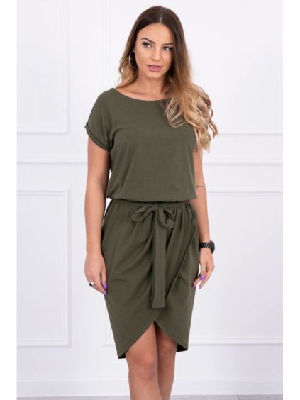 Šaty svázané s obálkou s chrpy modrá (Velikost ONE SIZE, Barva Černá)