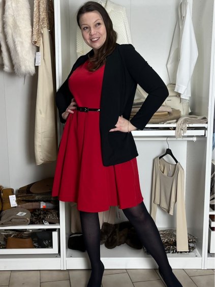 Sako elegantní dlouhý rukáv dámské (S/M/L ONE SIZE) ITALSKÁ MÓDA IMC25174/DUR (Velikost ONE SIZE, Barva Černá)