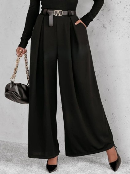 Kalhoty elegantní s páskem dámské (S/M/L ONE SIZE) ITALSKÁ MÓDA IMD25006