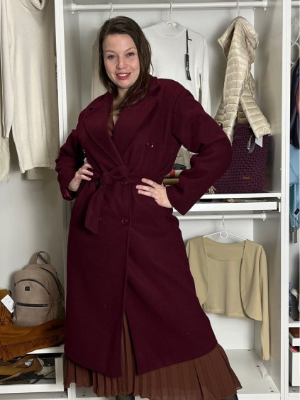 Kabát zimní dlouhý rukáv dámský (S/M/L ONE SIZE) ITALSKÁ MÓDA IMD25527