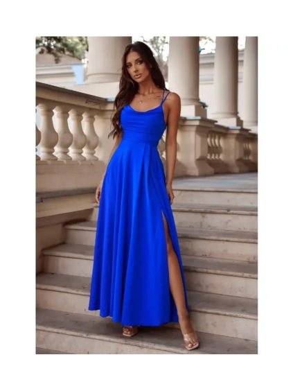 Šaty dlouhé společenské na ramínka dámské VALERIA (34-40) POLSKÁ MÓDA PMLAM25001170-11