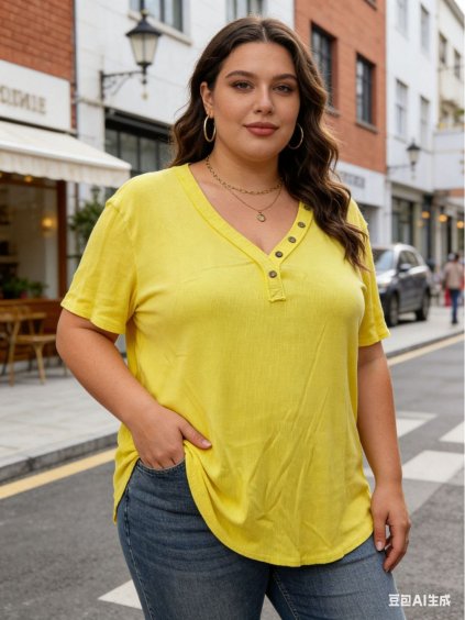 Tričko letní krátký rukáv dámské nadrozměr (54/56/58 ONE SIZE) ITALSKÁ MÓDA IM426006