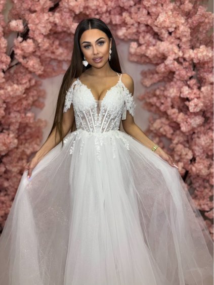 Šaty dlouhé společenské flitrové na ramínka dámské ZYNJA (34-40) POLSKÁ MÓDA PMLPT26001-4