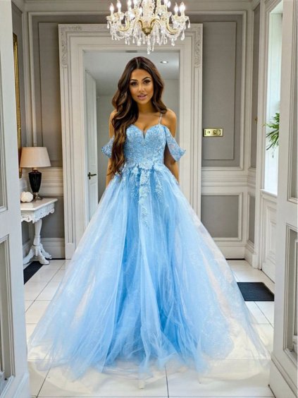 Šaty dlouhé společenské na ramínka dámské LIMONCELLO (34-40) POLSKÁ MÓDA PMLPT26002