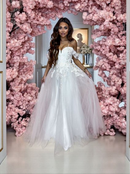 Šaty dlouhé společenské na ramínka dámské LIMONCELLO (34-40) POLSKÁ MÓDA PMLPT26002-2