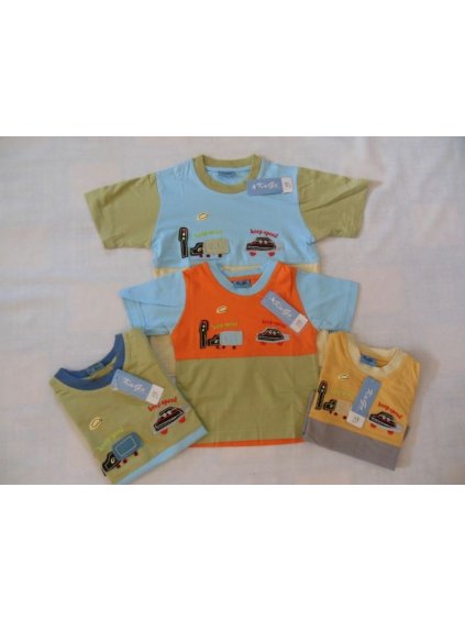 Tričko kr. rukáv kojenecké/dětské chlapecké (74-134) KUGO S805 modrá 104 (Barva žlutá, Velikost 74)