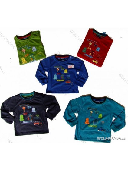 Tričko dlouhý rukáv kojenecké dětské chlapecké (80-110) KUGO R505 zelená 86 (Barva modrá, Velikost 80)