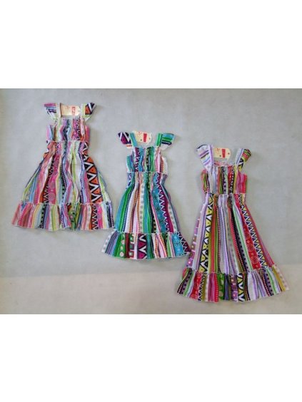Šaty krátký rukáv dětské dorost dívčí bavlněné (4-12 LET) KUGO M001 barevná 4 roky (barva barevná, Velikost 152)