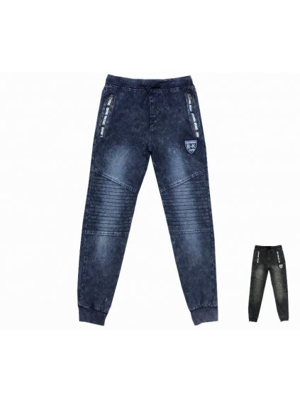 Tepláky riflové jeans slabé dětské dorost chlapecké (116-146) KUGO M0131