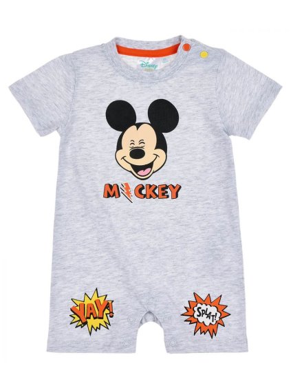 Overal letní krátký disney mickey mouse kojenecký chlapecký bavlněný (62-92) Lamaloli 173747 (Barva šedá, Velikost 74-80)
