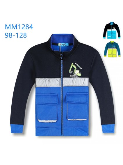 Mikina teplá dětská chlapecká (98-128) KUGO MM-1284