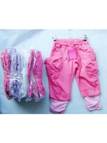 Kalhoty 3/4 dětské dívčí (4-12let) ALB WZ-816-ALB fialová 122/128 (barva lososová, Velikost 128)